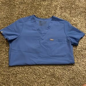 Ciel Blue Figs Scrub Top
